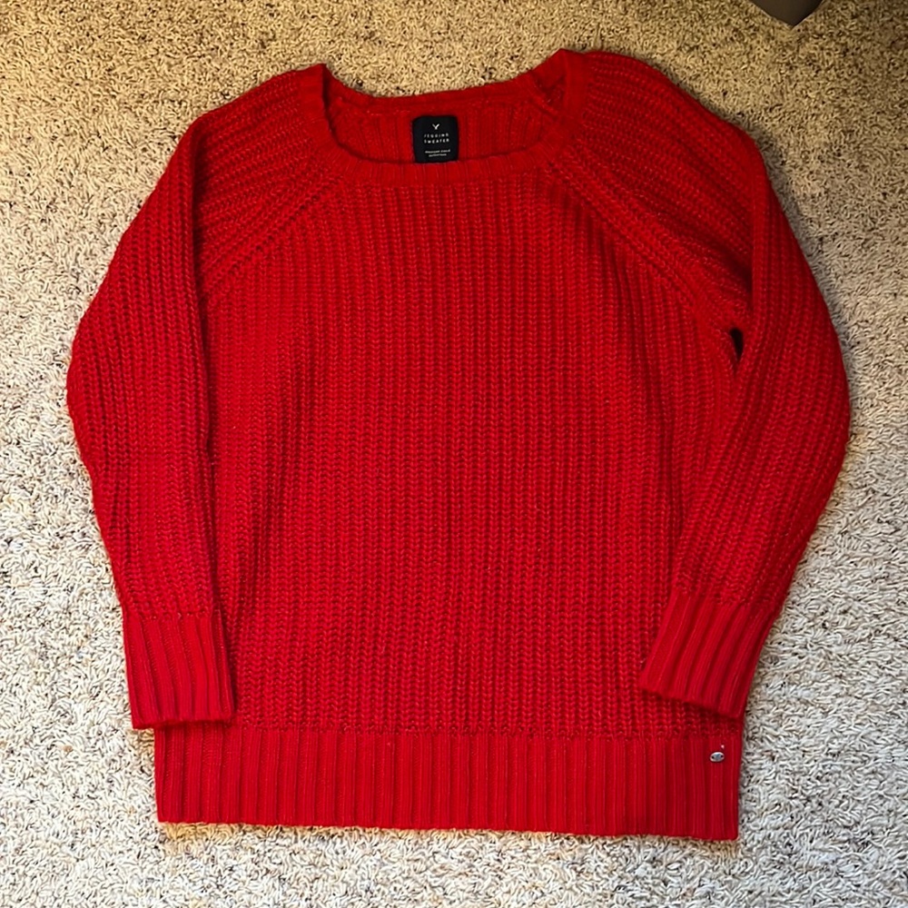 Red Knitted American Eagle Sweater